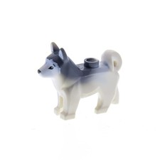 1x Lego Tier Hund City Husky weiß grau Augen schwarz Schlittenhund 16606pb001