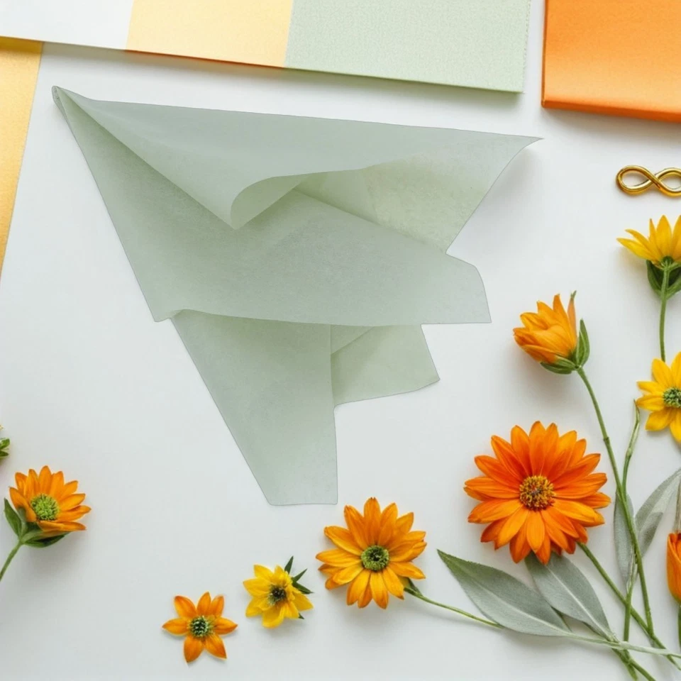  100 Sheets Wrapping Tissue Paper Greenery Flower Florist Bouquet Supplies - Image 3 of 4