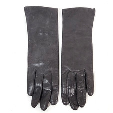 Vtg Grandoe Leather Driving Opera Gloves Womens 6.5 Gray 100 Wool Lined Winter