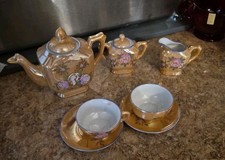 Tiny Vintage Peach Lusterware Tea Set From Japan