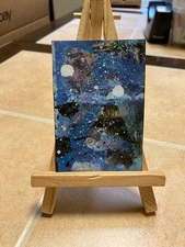 ACEO Original Acrylic Painting Landscape Abstract Art Card ATC Scenery 86