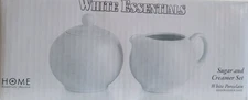 HOME ESSENTIALS AND BEYOND WHITE PORCELAIN SUGAR AND CREAMER SET