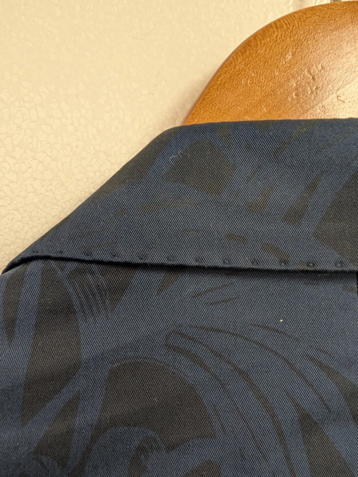 CAROLINA HERRERA Hombre Azul Marino Floral Lana Abrigo Deportivo Chaqueta Delgada 40 Foto 3 de 4