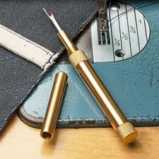 Premium Brass Seam Ripper with Japanese Steel Blade Needle Storage Handle