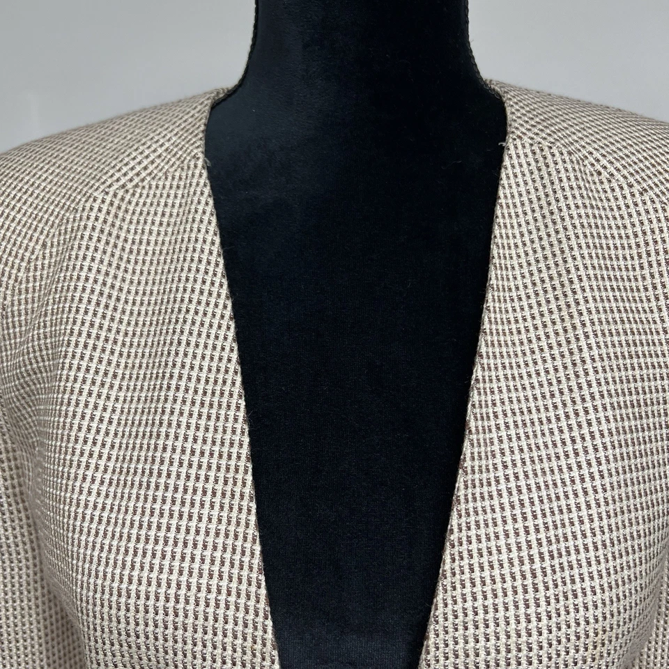 Винтажный женский блейзер Christian Dior из льняной смеси размер 12 старые деньги для конного спорта - Изображение 3 из 4