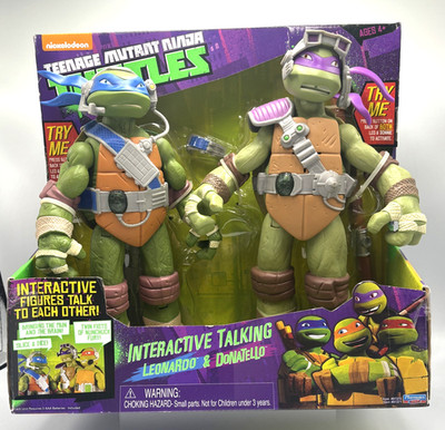 2014 TMNT Interactive Talking LEONARDO & DONATELLO NIB #91371 NIB NRFB