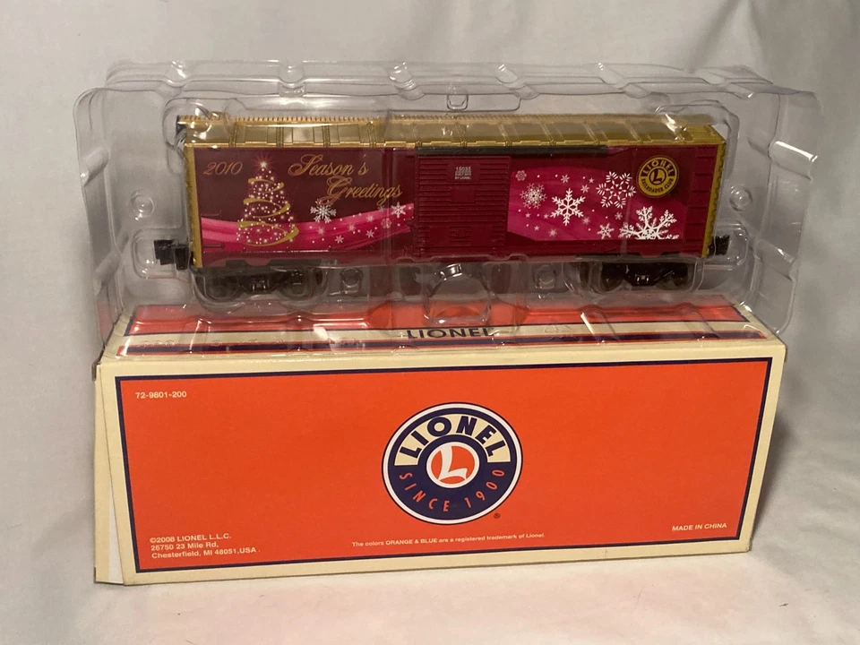 Lionel Christmas Train 6-15035 in box O gauge scale 2010 LRRC Christmas Boxcar - Image 3 of 4
