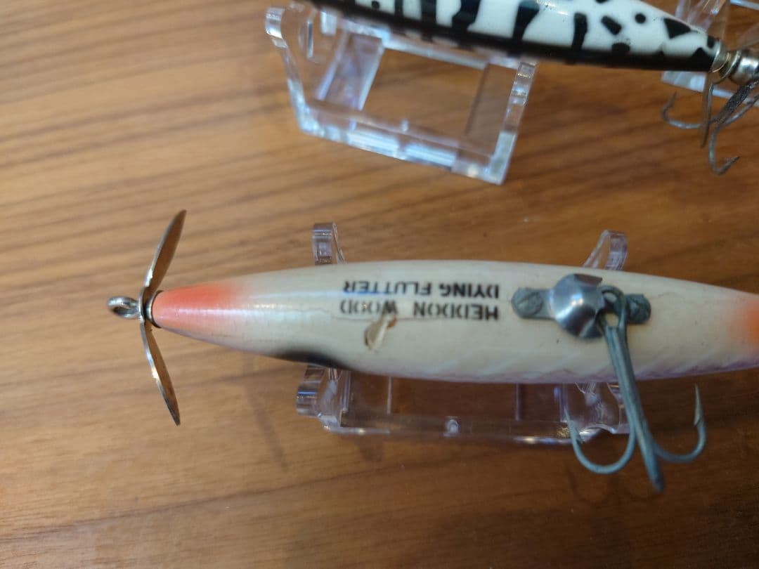 HEDDON Lucky 13 Dying Flutter Topwater Lures Set of 4 Plastic & Wood - Image 7