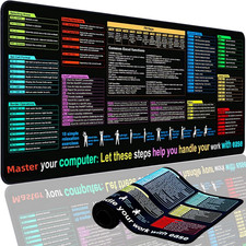 Excel Cheat Sheet Desk Pad Mat 11.8X31.5In - XL Excel Formulas Shotcuts Mouse