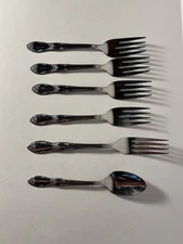 Oneida Fenway Floral Wm A Rogers Daydream Stainless Forks & Spoon Set of 6
