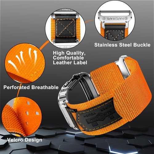 Metal Case and Nylon Bands Compatible with Apple Watch Ultra 2/1 Sport Bands ... - Picture 2 of 6