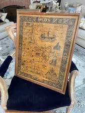 1926 Coulton Waugh Antique Cape Ann Map Colored, Framed, 17x21 Inches Beautiful!