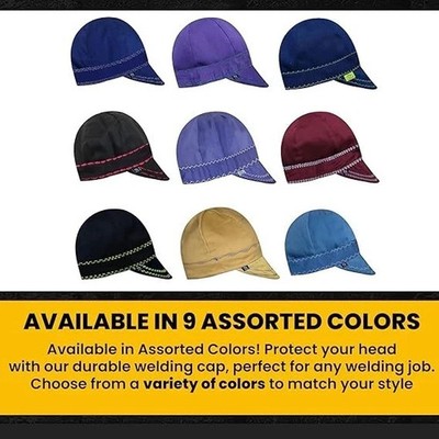 GIORGINO Welding Caps for Men Reversible Flame Resistant 100% Cotton Welding Hat