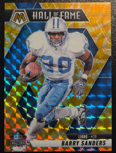 2025 Panini Mosaic Reactive Yellow Prizm Hall of Fame #291 - Barry Sanders