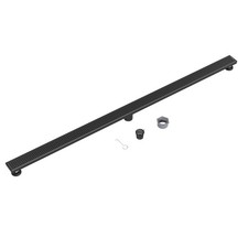 60-Inch Black Linear Shower Drain with Removable Quadrato Pattern Grate,Profe...
