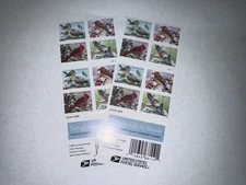 2016 USPS SHEET OF 20 FIRST CLASS LETTER STAMPS SONGBIRDS IN SNOW 73¢