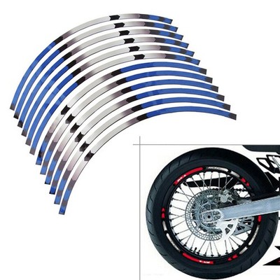 For SUZUKI DRZ DR-Z 400SM 05-19 RIM 17'' Stripes Wheel Decals Tape Stickers Blue