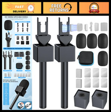 Universal Handheld Adapter for Interview Mic - 2 Wireless Mic Holders, Magnetic