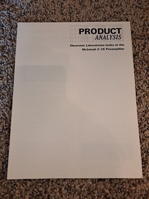 ORIGINAL Electronic Laboratories Product Analysis Mcintosh C-28 Preamplifier