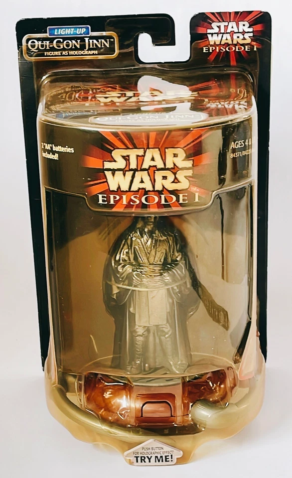 Star Wars Yoda 2002 Jedi Master & Qui-Gon Jinn Holograma Iluminado 1999 Episodio 1 Foto 3 de 4