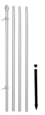 13ft Flag Pole In Ground Pole Pole & Stake Kit Outdoor Flag Pole White 13' Pole