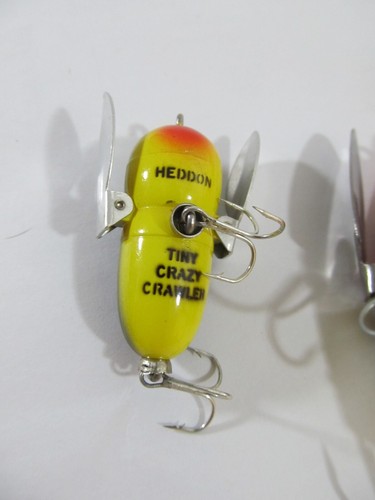 Esche da pesca vintage HEDDON ""Crazy-Crawler"", lotto in plastica (3) Reg./Piccolo BELLO! - Foto 6 di 10