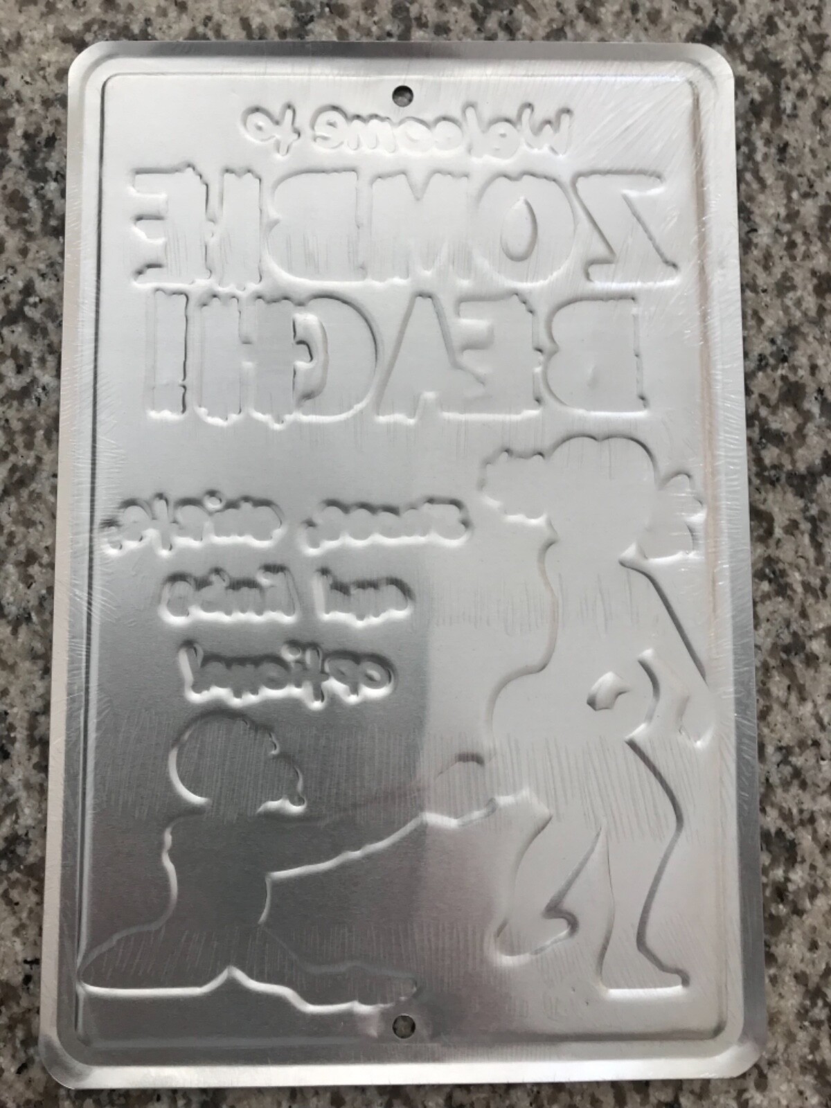 Welcome to Zombie Beach Shoes, Shirts and limbs optional Metal Sign