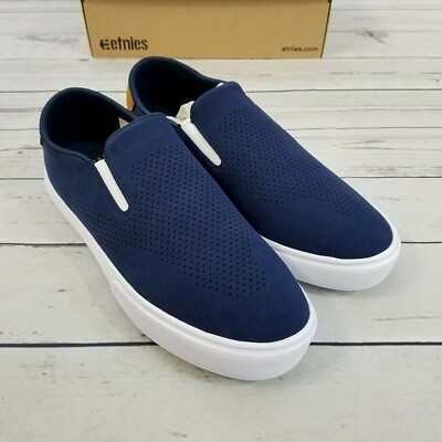 Etnies Cirrus Slip On Sneakers Men's Size 10 or 11 Navy/Tan | eBay