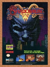 1992 Shadowrun SNES Original Advertisement / Retro Wall Art v3