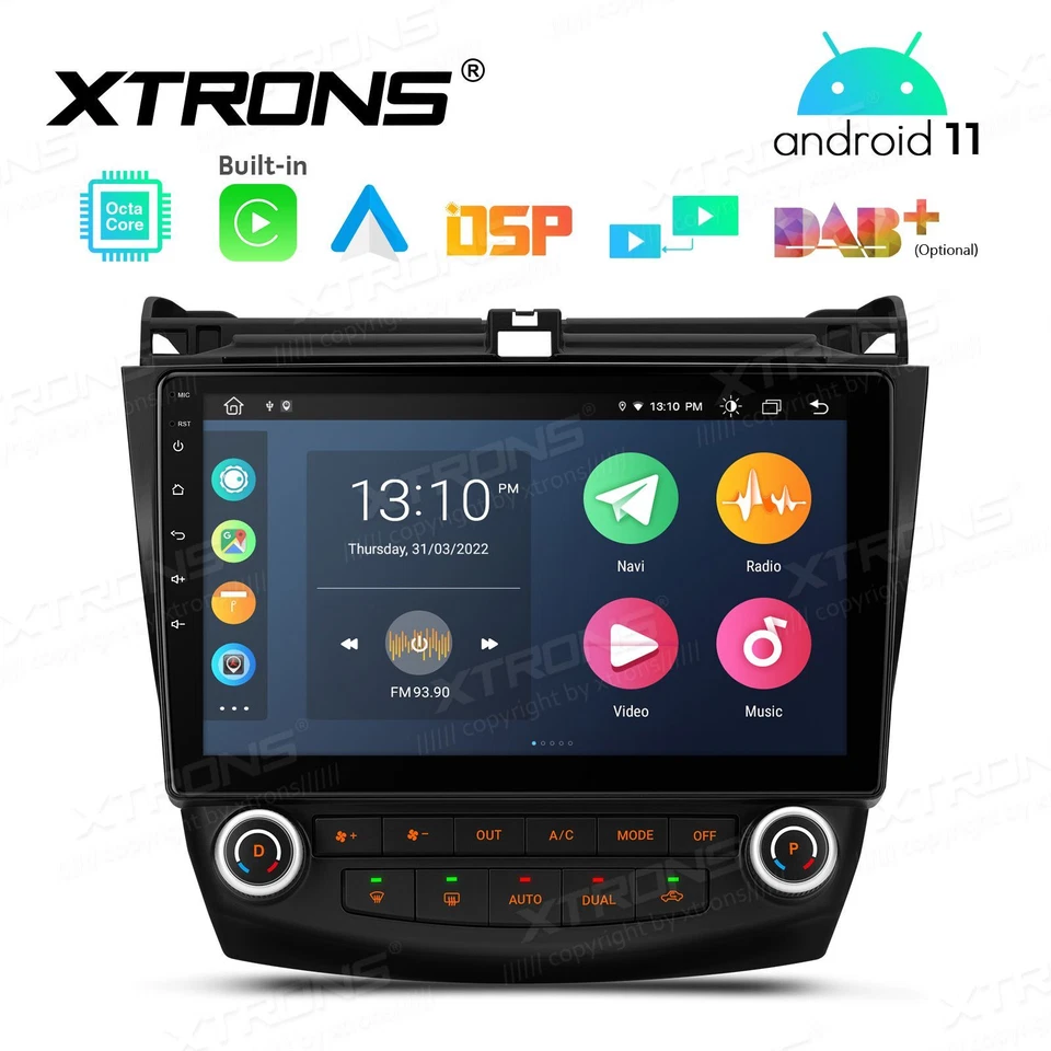 AUTORADIO ANDROID 11 STEREO AUTO HONDA ACCORD 2003-2007 WIFI CARPLAY NAVIGATORE  - Immagine 2 di 4