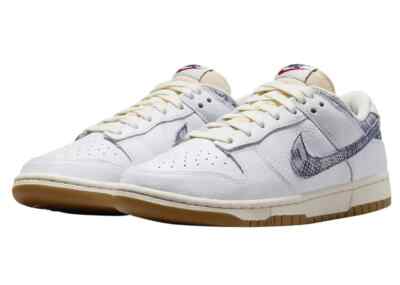 Nike Dunk Low White Midnight Navy Gym Red Men Sz 9 Women Sz 10.5 FN6881-100
