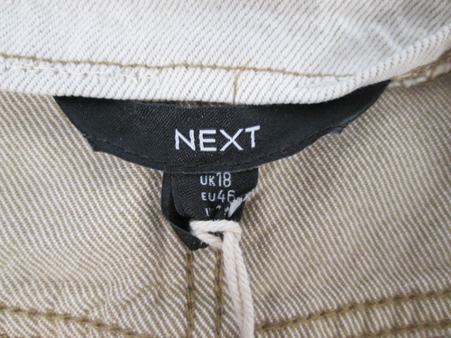 NEXT 100% Cotton Light Beige Midi Denim Skirt Ladies Size UK 18 BNWT - Picture 3 of 4