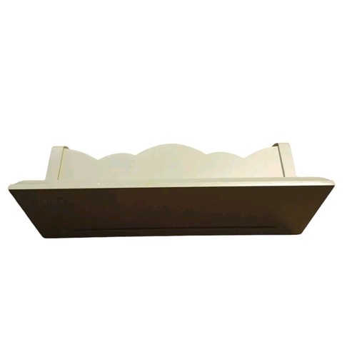 Wood Floating Wall Shelf Scalloped Edge Plate Groove Green 12"x4.5"x4" - Picture 3 of 11