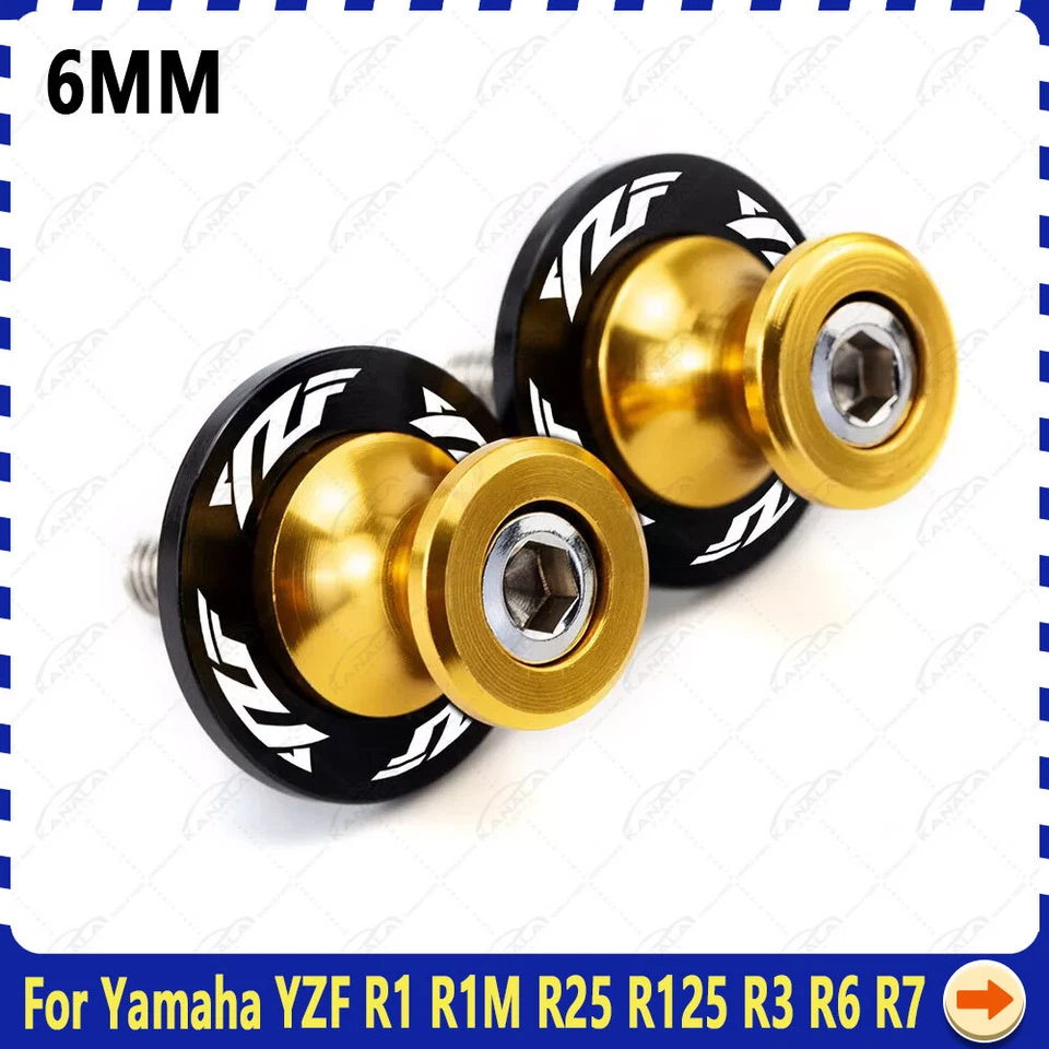 NEW For Yamaha YZF R1 R3 R6 R7 R125 M6 CNC Swingarm Slider Spools Stand Screws - Изображение 3 из 4