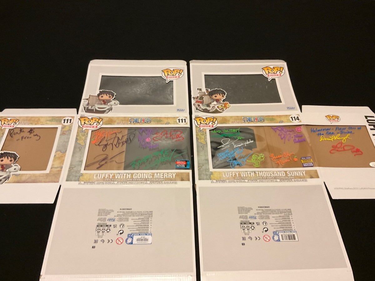 Thousand Sunny Funko pop signed Crew 9/9 members JSA, Shared Thousand Sunny Funko pop signed Crew 9/9 members JSA, Shared