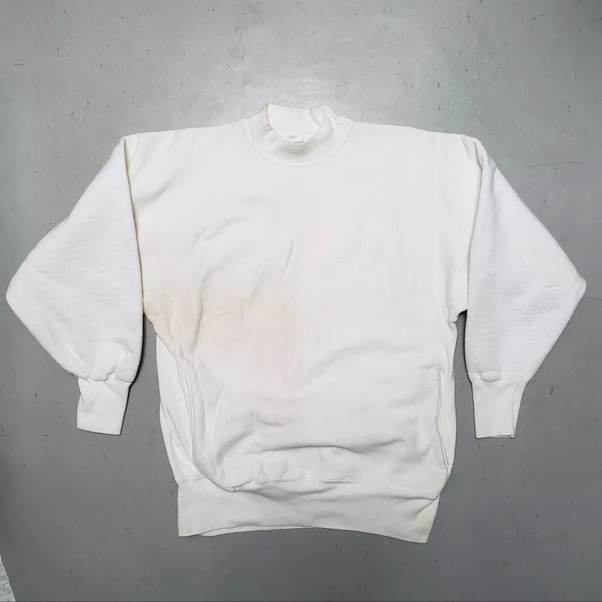 Vtg 80s CHAMPION Mock Neck Sweatshirt w Kangaroo Pocket Reverse