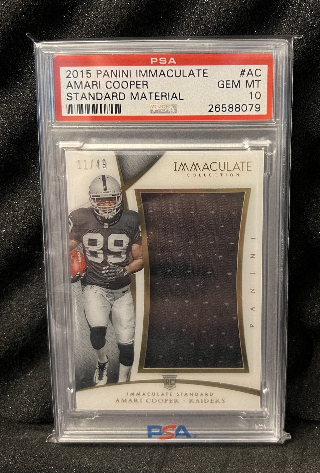 Amari Cooper Panini Immaculate Standard Material #AC Base