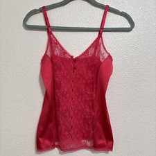 Vanity Fair Vintage Satin Lace Lingerie Tank Size Small
