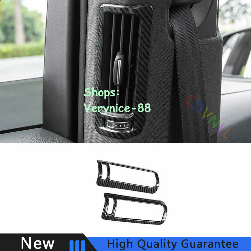 For Audi Q7 2016-2019 Carbon Fiber Steel Car B Pillar Vent Air Outlet Frame Trim