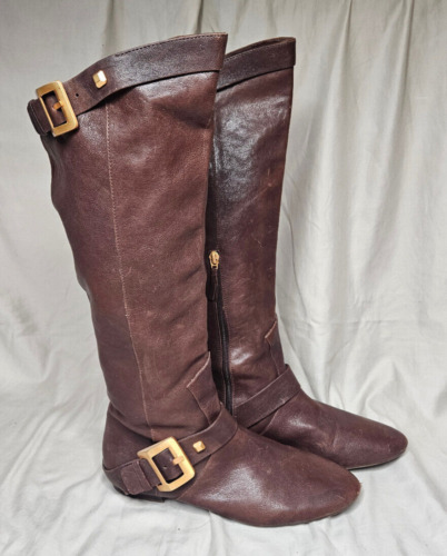 BCBGMAXAZRIA Riding Boots Womens 9 B Brown Leather