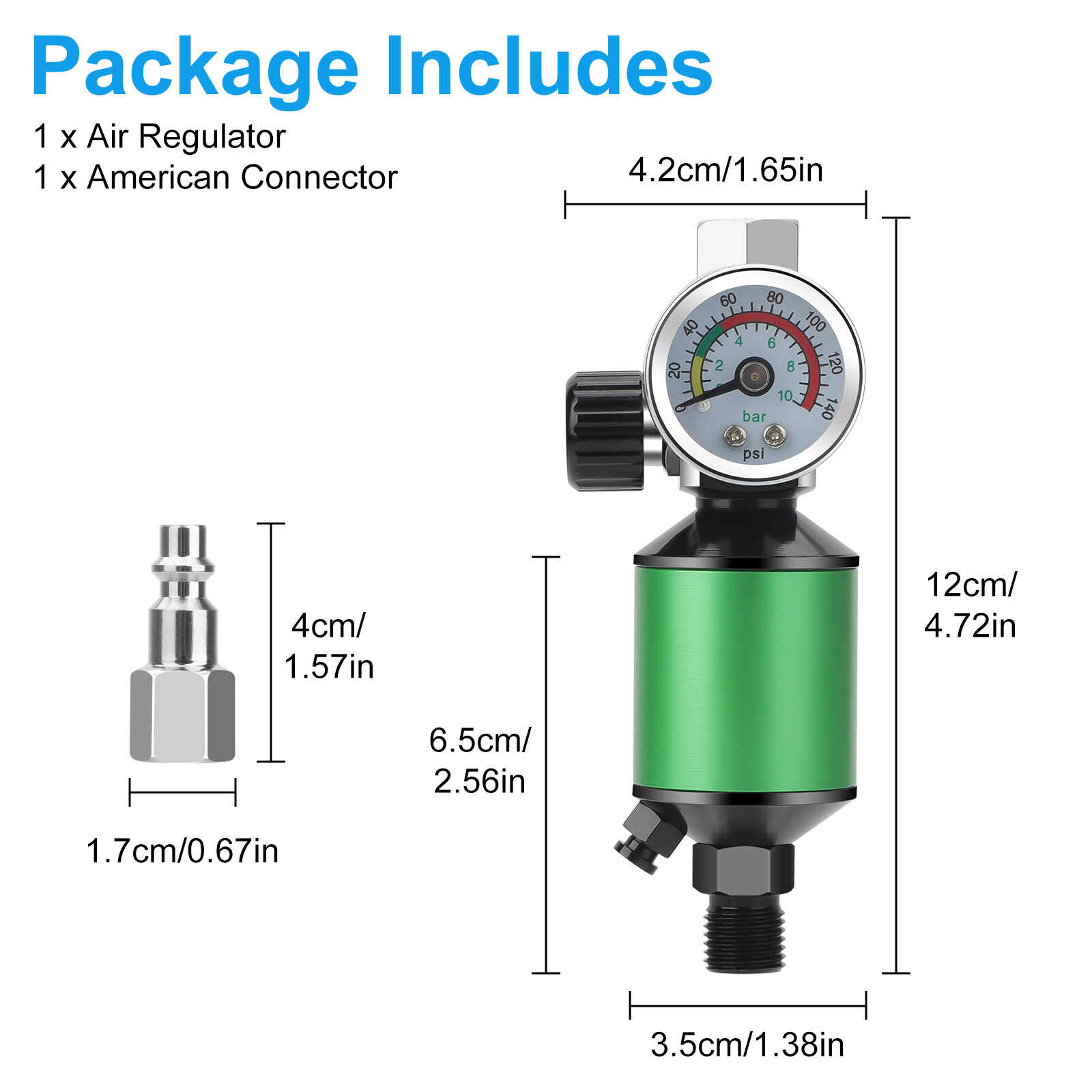 150PSI Gauge Oil-Water Separator 1/4" NPT Compressed Air Filter Regulator
