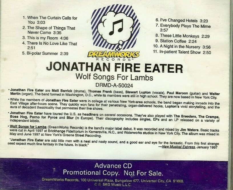 Jonathan Fire Eater–Wolf Songs For Lambs Wolf Songs for Lambs – Third Man Records – Official Store