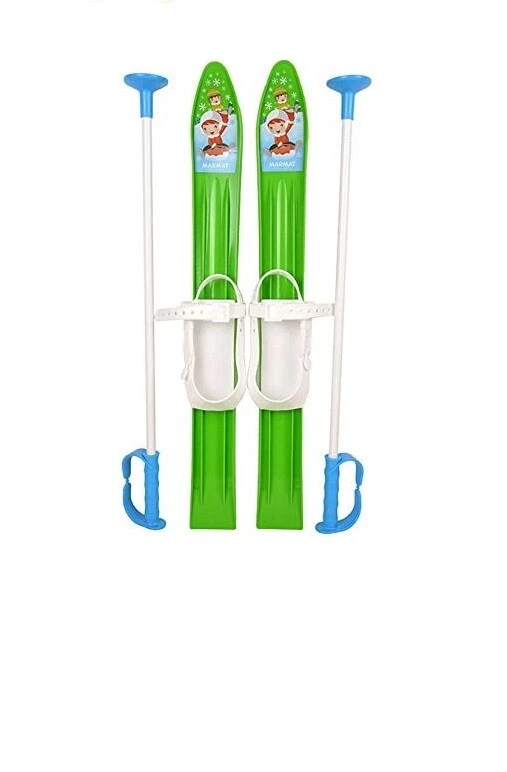 MARMAT SKI Skier Kinder BINDUNG + Stöcken Kinder-SKI Kunststoff 5 Farben 60 cm