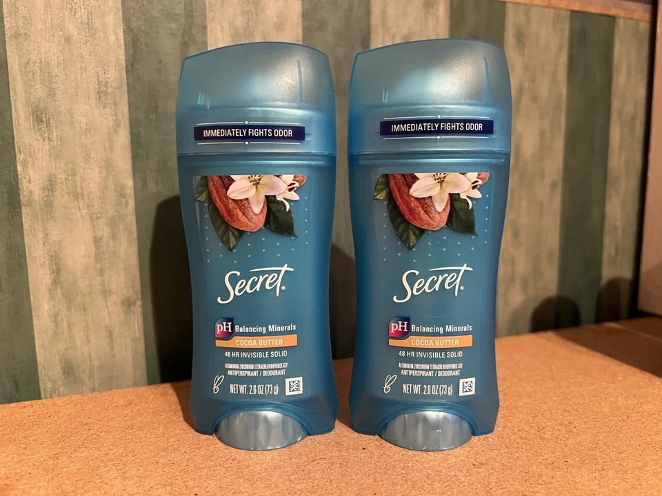 Secret Fresh Antitranspirant Deodorant unsichtbar feste Kakaobutter 2,6oz 2er-Pack