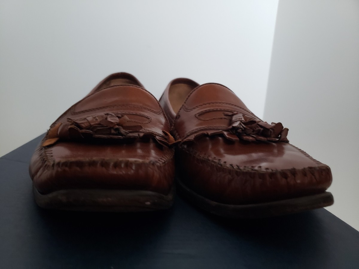 Bostonian Red leather tassel kiltie Loafer dress shoes Size 9.5 3E New Vintage Hanover Burgundy Leather Tassel Loafers | Mens Size  main image 3