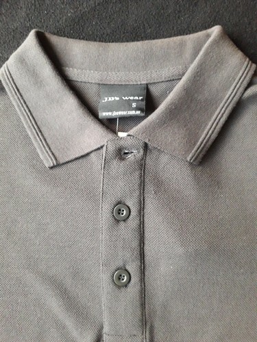 JB's Wear Mens Short Sleeve Polo Shirt In Size S, Dark Grey, New with defects. - Picture 3 of 8