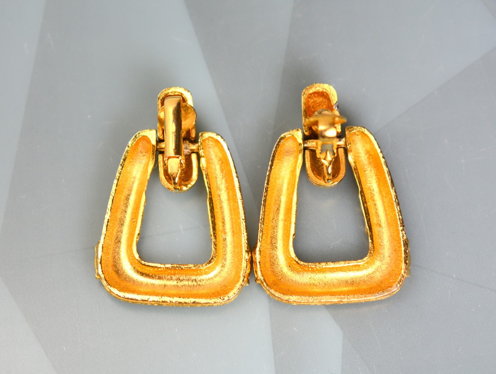 Statement Doorknocker Earrings Drop Dangle Gold P… - image 7