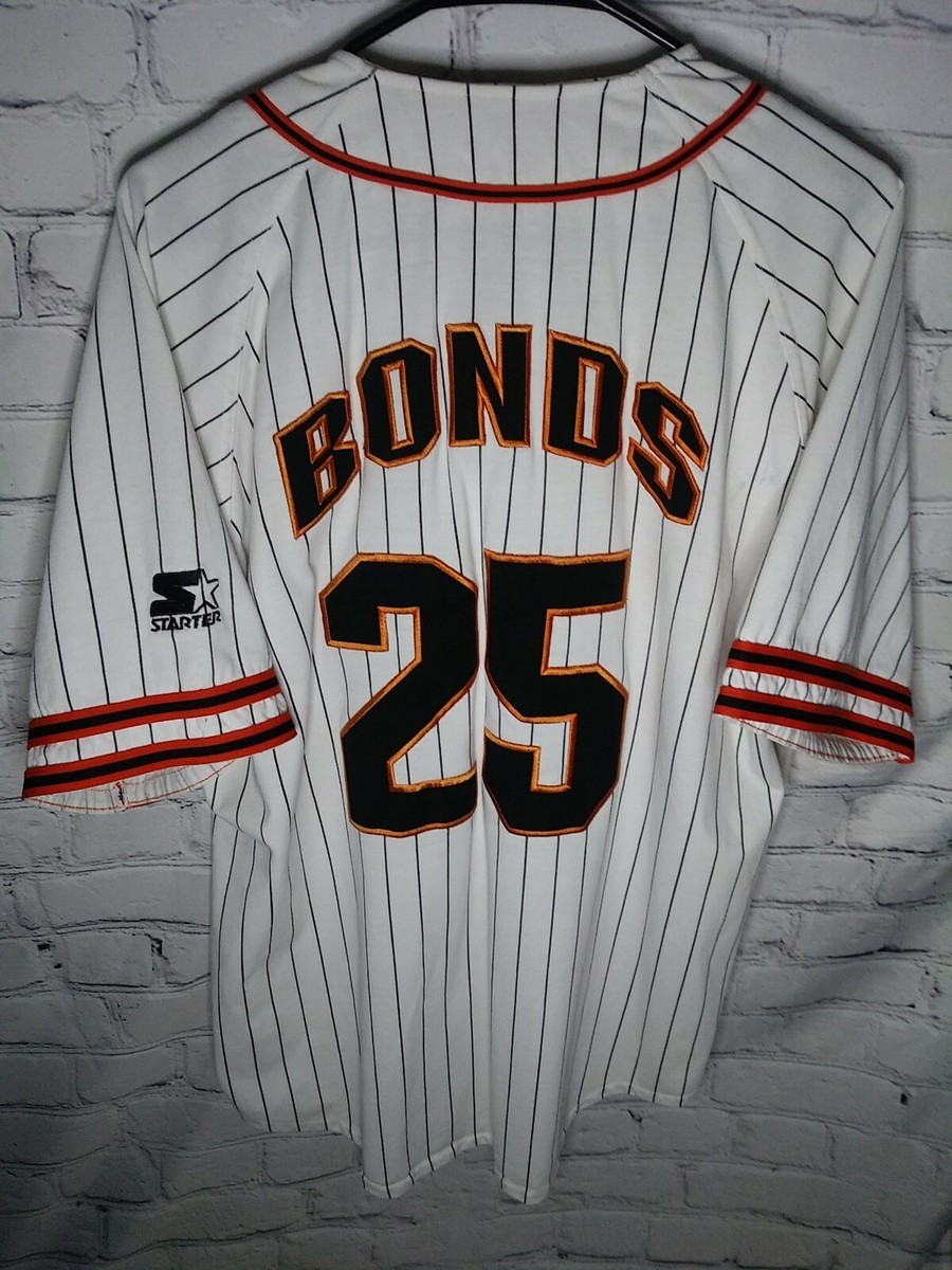 Vintage SF Giants Barry Bonds Cotton Pinstripes Jersey - 5 Star