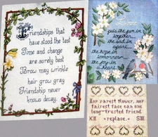Friendships Long Trusted Friend Words of Love Samplers CROSS STITCH PATTERNS