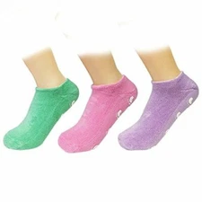 Wrapables Women Ankle Length Non-Skid Gripper Socks, Lavender, Hot Pink, Mint